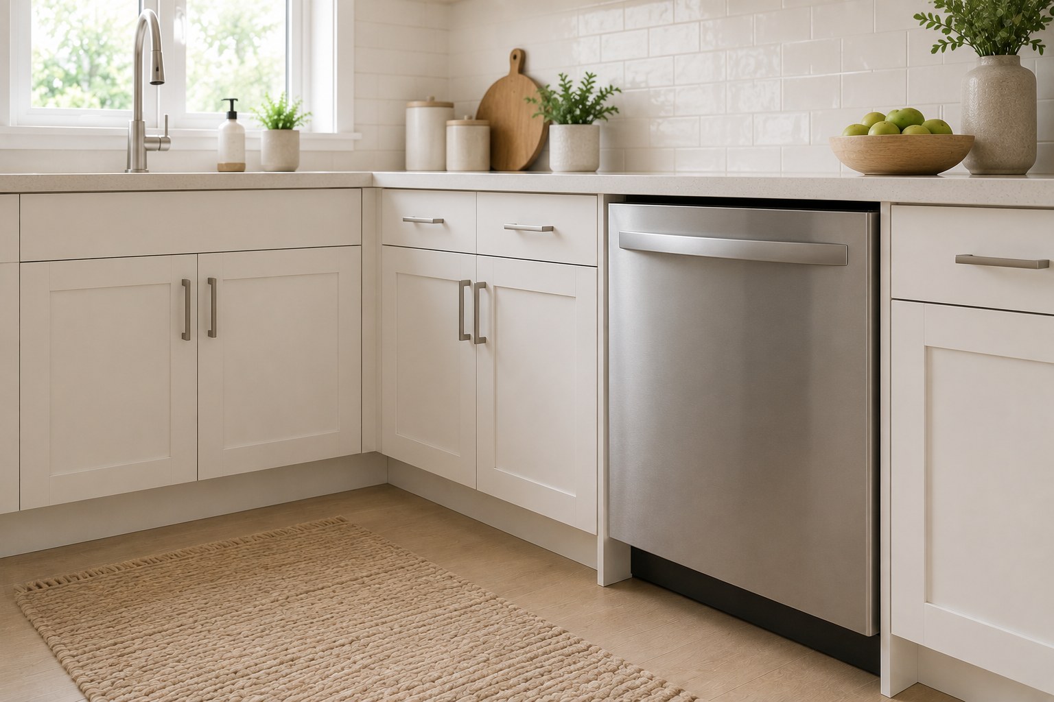 Modern Toronto kitchen with a stainless built-in dishwasher — TrueFix dishwasher repair